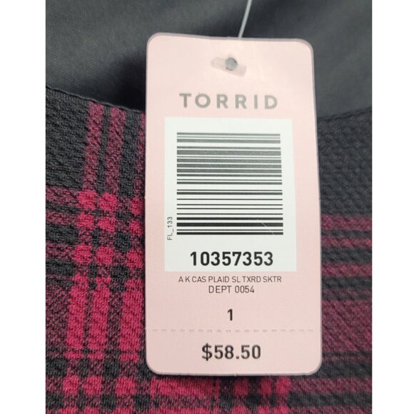 NWT Torrid 1 Plaid Textured Skater Dress 1X 14 16 - Picture 9 of 10